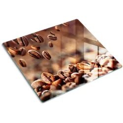 GLASPLATTE 60x52 cm Kaffeebohnen