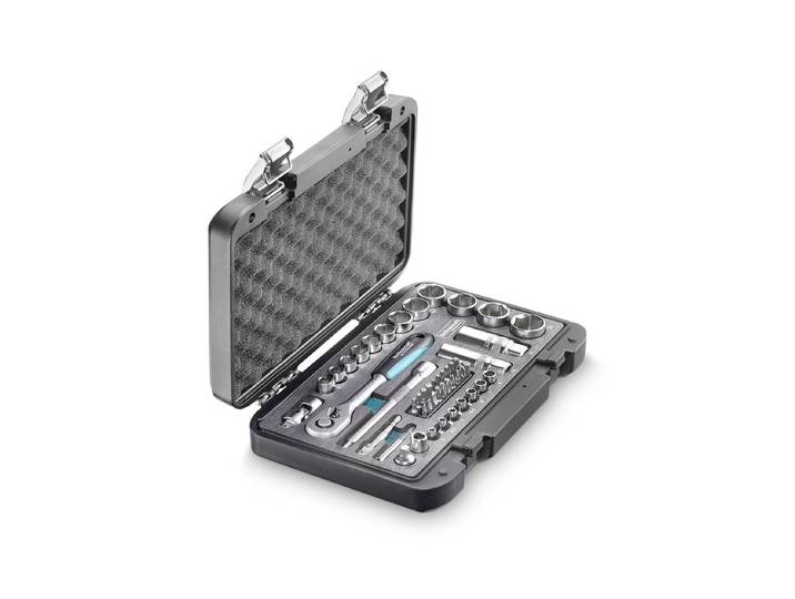 Werkzeugset Technocraft Steckschlüssel 1/4 + 3/8 , bunt (grau, silberfarben), Werkzeugsets, Werkzeugset