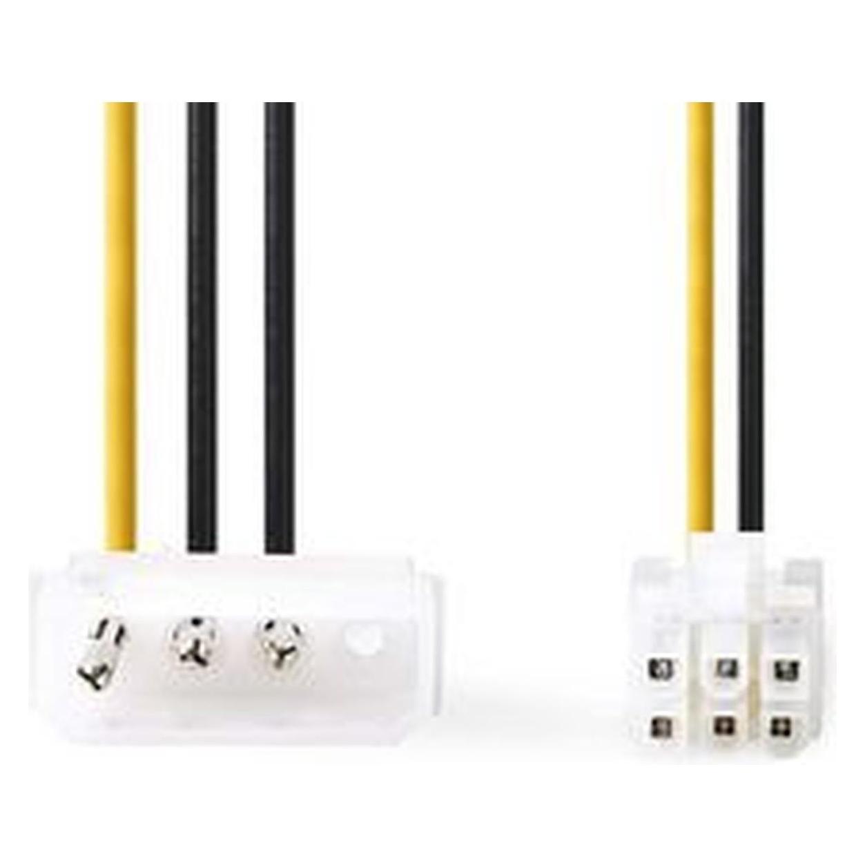 Nedis Interne Stromkabel Molex Stecker PCI Express Stecker Vergoldet 0.20 m rund PVC Gelb/Schwarz Pl (20 cm) (CCGP74060VA015)