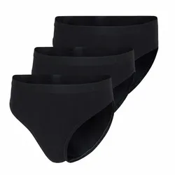 adidas Damen Slip, 3er Pack - Sport Active Essentials Cotton, Low Rise Bikini-Slip, einfarbig Schwarz / M