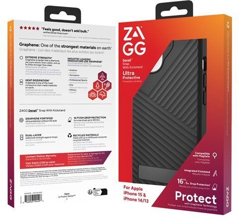 Zagg denali snap ks iphone 15/iphone 14/13 black