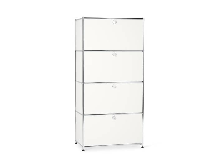 Tchibo - Highboard Metall »Cn3« mit 4 Klappenfächern - 77x40x158,5cm - chrom -