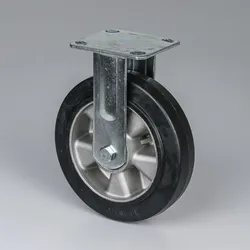 Bockrolle, 200 mm, schwarzer Gummi