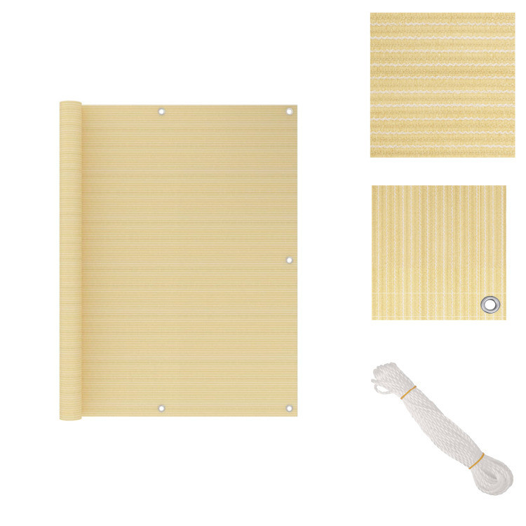 vidaXL Balkon privacy scherm, beige, 120 x 400 cm, HDPE