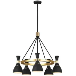 Elstead Lighting, Kronleuchter, Joan Kronleuchter E27 5-fach Mitternachtsschwarz, brüniertes Messing (81.30 cm)