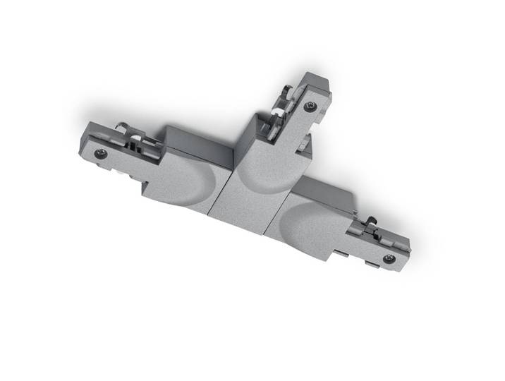 Trio Lighting T-Verbinder DUOline, Schutzleiter rechts, titan DUOline, alu / grau / zink, Kunststoff, Schienensysteme