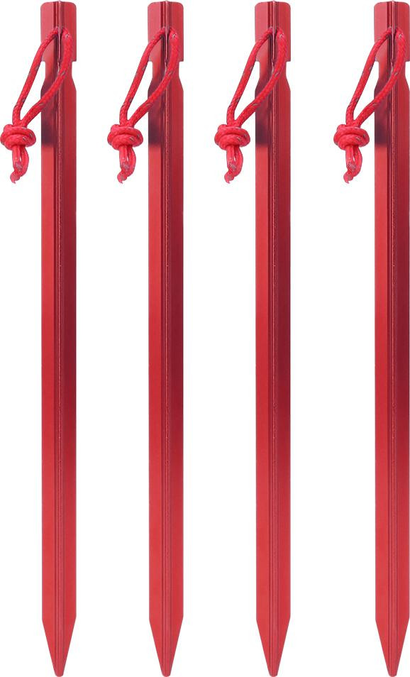 4 stuks Gistuch aluminiumlegering campingharingen rood, 23 cm