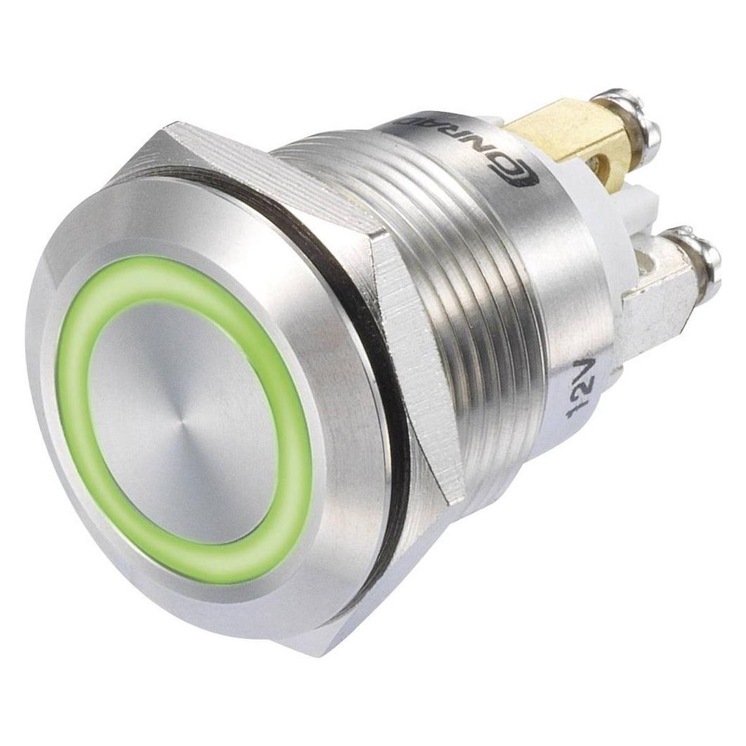 Tru Components 1273003 GQ19F-10E/G/12V/S Drucktaster 48 V/DC 3 A 1 x Aus/(Ein) t (1273003)