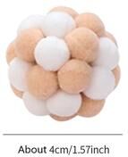 Inspired Finds JingleBounce Handmade Bell Ball Cat Toy For Interactive Chasing & Play white