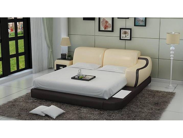 JVmoebel Polsterbett Multifunktionales Polsterbett mit Regal und USB-Anschlüssen (Bett LB8803), Made in Europa
