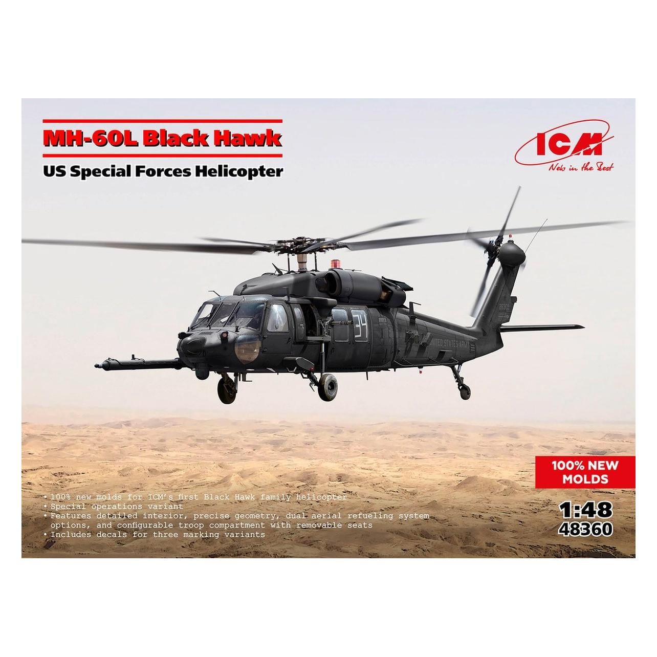 ICM MH-60L Black Hawk, US Special Forces Helicopter (100% new molds) (48360)