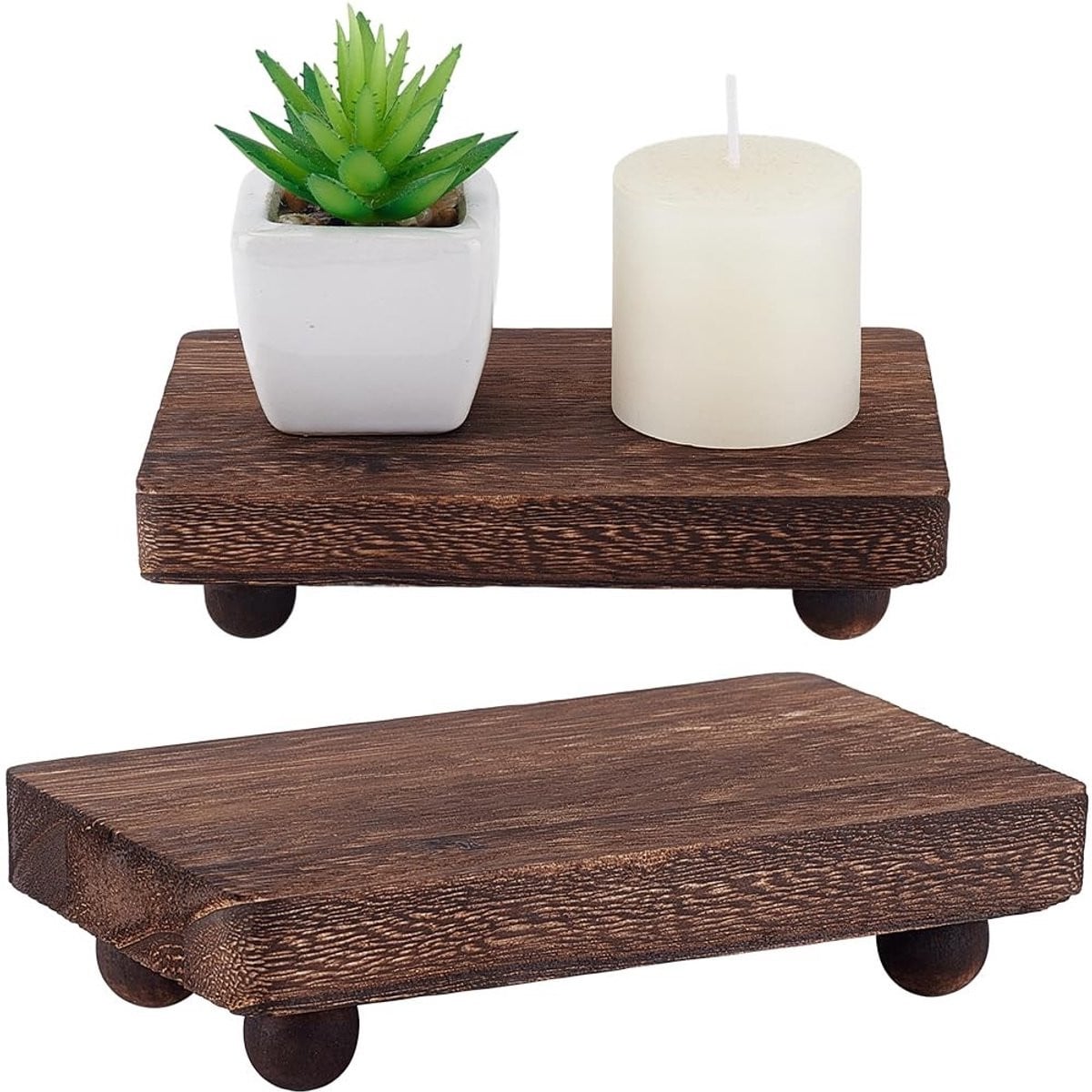 Dailygoods Houten Sokkel voor Presentatiestandaard - Bruin Dienblad en Decoratie