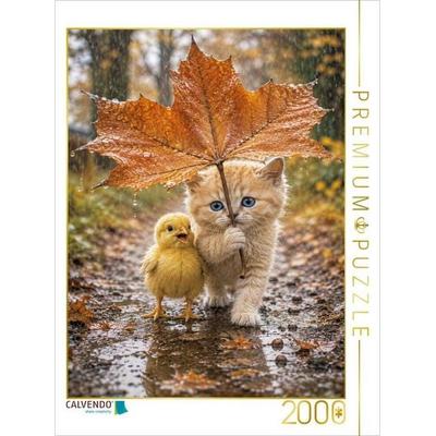 CALVENDO Puzzle Im Regen nie allein | 2000 Teile Lege-Größe 90x67cm Foto-Puzzle für glückliche Stunden