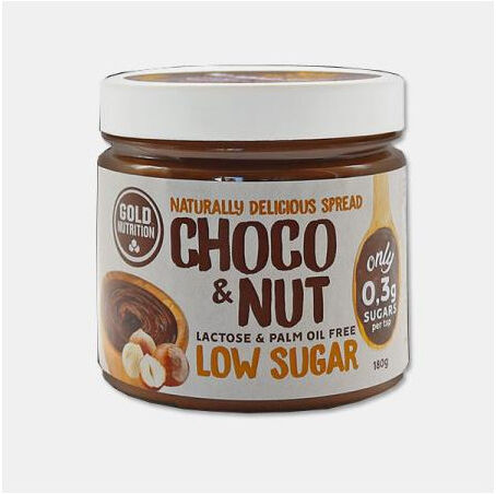 GOLD NUTRITION CHOCO & NUT LOW SUGAR - CREME DE AVELAS 180g