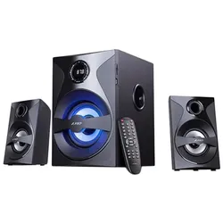 Fenda Multimedia Bluetooth Speakers F&D F380X (2.1 Channel Surround, 54W, 110Hz-20KHz, Subwoofer: 30, PC Lautsprecher, Schwarz