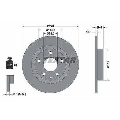 Textar Bremsscheibe [Hersteller-Nr. 92254703] für Mazda