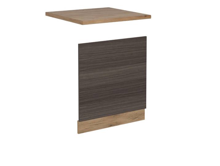 Vicco Frontblende R-Line Edelgrau 60 cm, AP Eiche, Grau, Eichefarben, Holzwerkstoff, Rechteckig, 60x57.2x60 cm, Küchen, Küchenmöbel, Küchenschränke, Küchenunterschrank