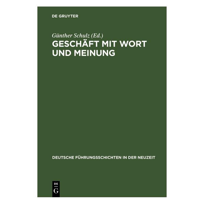 De Gruyter Geschäft mit Wort und Meinung (Deutsch, Günther Schulz) (60938263)