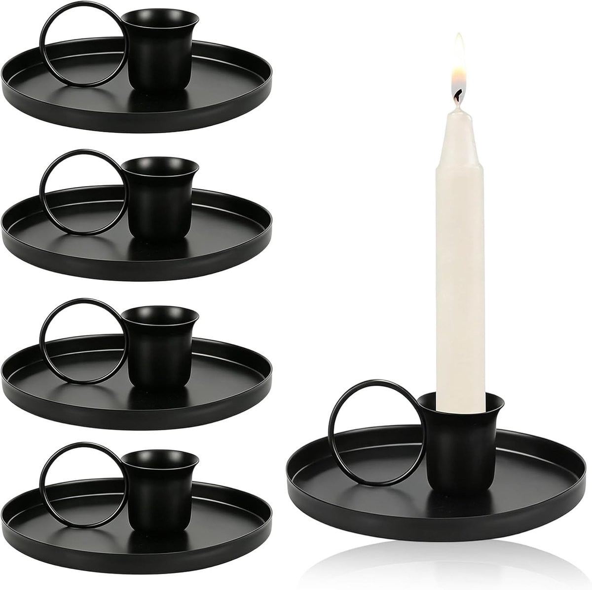 Set van 4 elegante kandelaars voor staafkaarsen