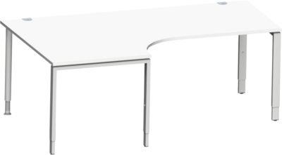 Schäfer Shop Genius Schreibt. 90° li, 4-F, VKTWinkelschreibtisch MODENA FLEX 90°,Ansatz links, B 2000 mm, weiß