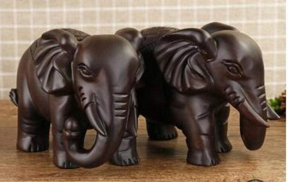 Mini houten dier standbeeld voor woonkamer decoratie, Houtkleur, Lengte: 16 cm