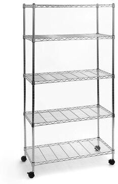 Karl Home 5 Tier Shelf Adjustable Wire Metal Shelving Rack Chrome