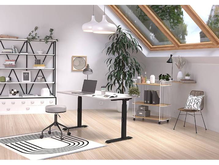 Bureau réglable Downey 140cm Gris/Cachemire/Noir