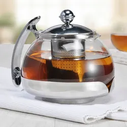 Gravidus Edelstahl Teekanne Glas Teekocher ca. 1,2L