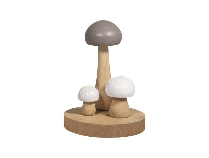 Rayher Holz-Pilze auf Platte 9.5 × 9.2 × 11.5 cm