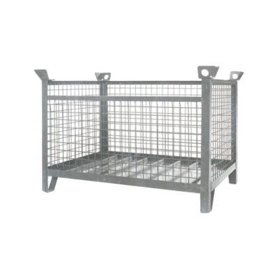 Eichinger-Industrie Gitterbox-Stapelpalette, bis 2000 kg, 4 Seitenwände, Kranösen, B 1500 x T 1000 x H 750 mm, Stahl, feuerverzinkt