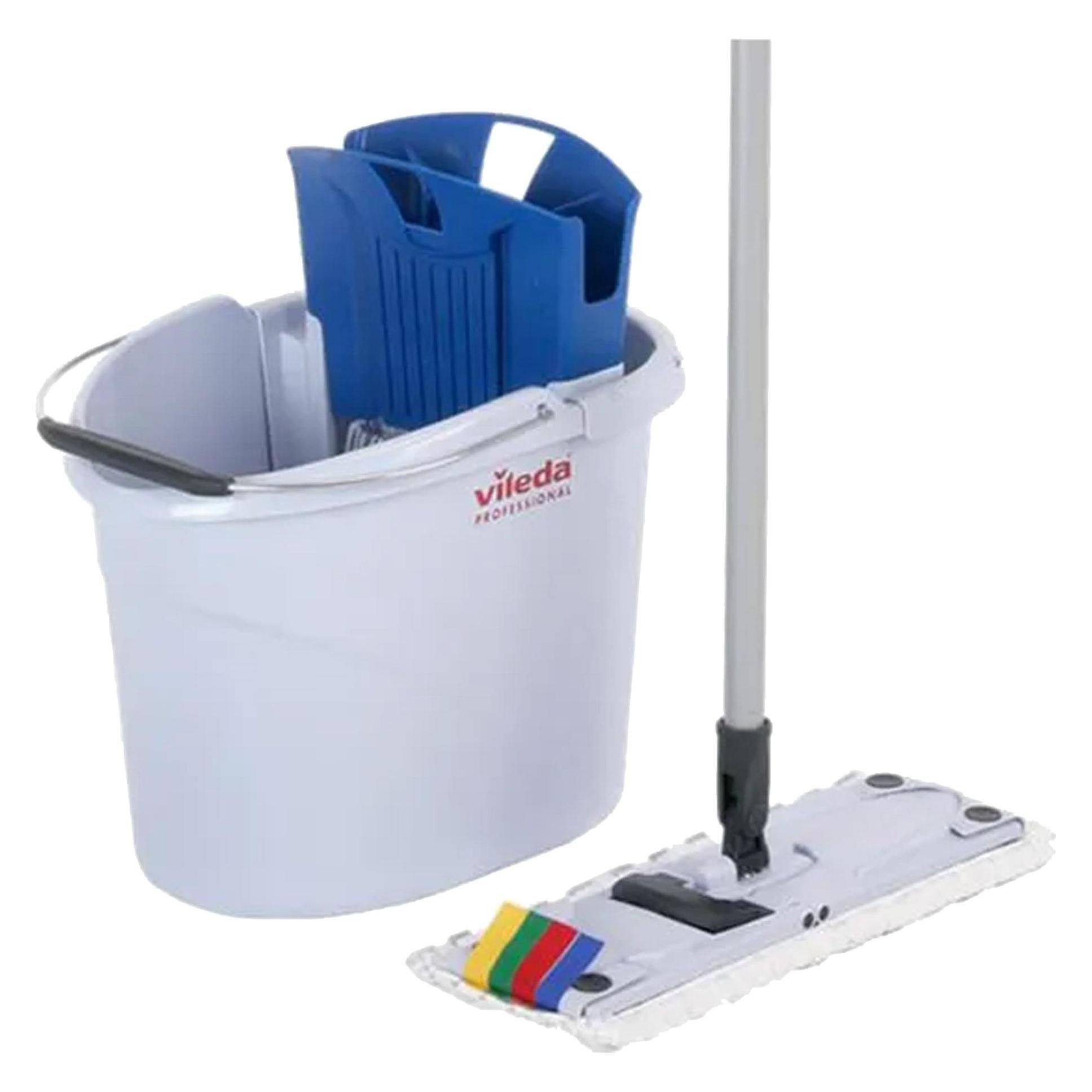 Vileda Wisch-Set UltraSpeed Mini Starter Kit bestehend aus Bodenwischer, Eimer mit PowerPresse (1 Stk.) (30161899)