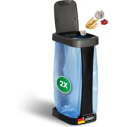 Novaliv 2X Müllsackständer mit Deckel für 70L-120L Müllsäcke, extra Robust & Fester Stand Outdoor geeignet, gelber Sack Müllständer Gelbersack-Halter Müll Abfall Ständer Holder Mülltonne