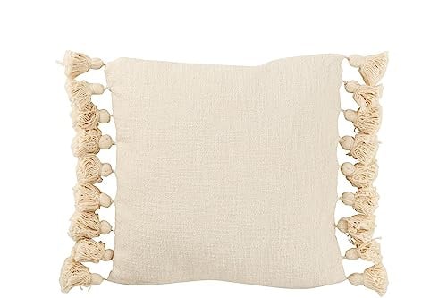 J-Line Kussen Kwastje - Beige - Katoen