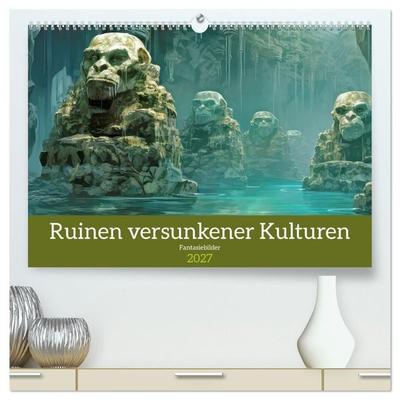 Ruinen versunkener Kulturen - Fantasiebilder (hochwertiger Premium Wandkalender 2027 DIN A2 quer), Kunstdruck in Hochglanz