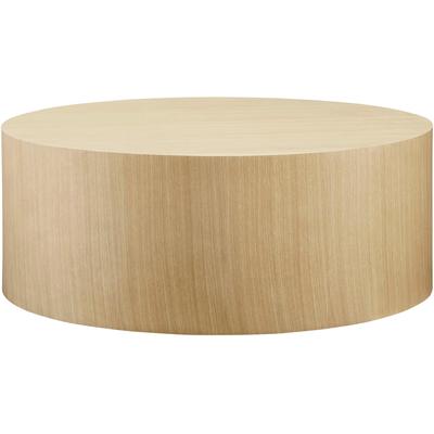 Couchtisch SALESFEVER "Design-Couchtisch für stilvolles Wohnen, Ø 80 cm", beige (natur, natur), B:80cm H:30cm T:80cm, MDF mit Eichenholzfurnier, Tische, Couchtisch, Stilvoller & moderner Holztisch mit Echtholzfurnier
