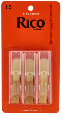 DAddario Woodwinds Rico Bb- Clar 1.5 - 3-Pack