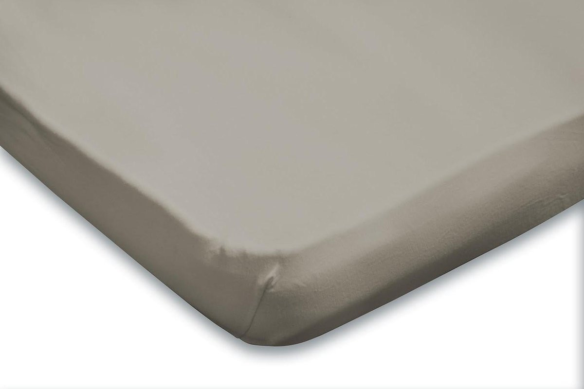 Jersey katoenen hoeslaken voor toppers - Taupe - 90x210/220 cm
