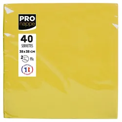 Pronappe SV623824I 30x Packung mit 40 Servietten, mikrogeprägt, Tissue, 2-lagig - 38x38cm - Gelb