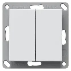 Gira, Lichtschalter + Storenschalter, Funk-Wandsend. batterielos 2fach reinweiss matt 242227