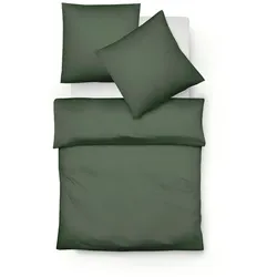 fleuresse Flanell-Bettwäsche Lech 155 x 220 cm Flanell Oliv