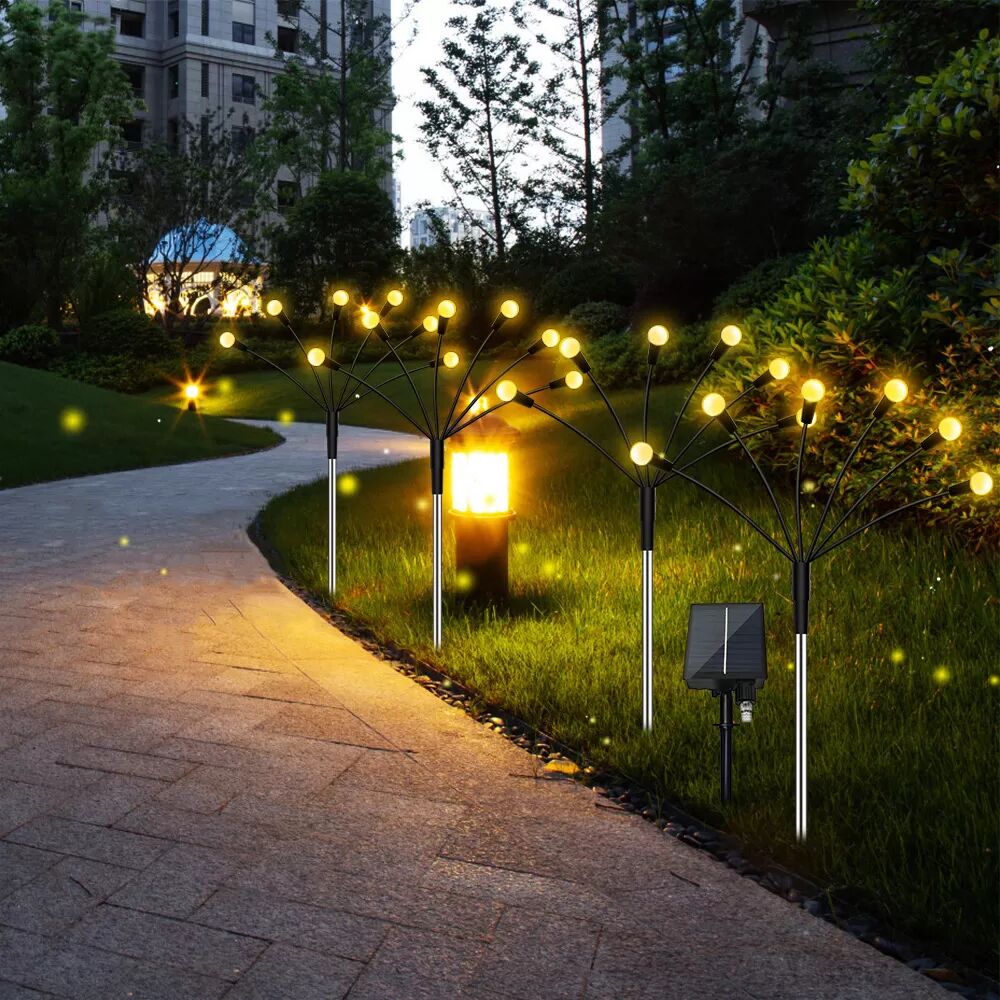 INF Solarbetriebene Gartenbeleuchtung Firefly mit 8 LED-Leuchten im 4er-Pack