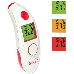 Scala Fieberthermometer SC 8360, Kontaktlose Infrarot-Messung mit Fieberalarm, 9 Stück