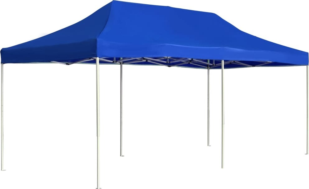 Profi-Partyzelt Faltbar Aluminium 6x3 m Blau