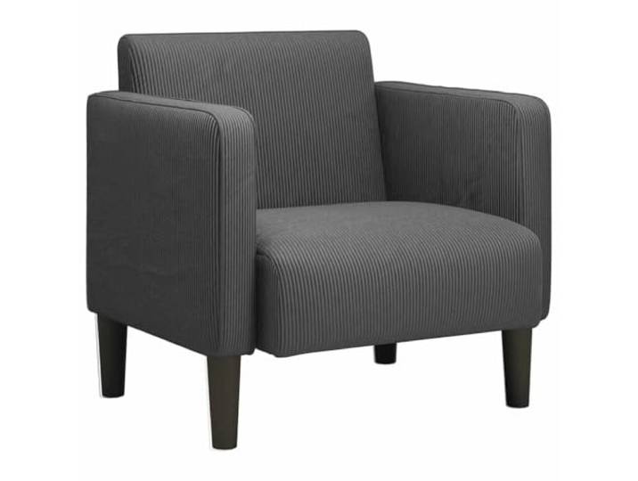 Sessel mit Armlehnen Dunkelgrau 54 cm Cordstoff Cordstoff mit Rillen, Schaumstoff und Feder, Sperrholzrahmen, stützende Beine, Wohnzimmer, Schlafzimmer, Arbeitszimmer,