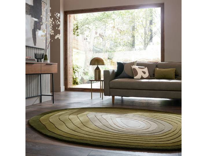 Tapis en laine Puddle Ombre type A Vert 200 x 290cm Laine