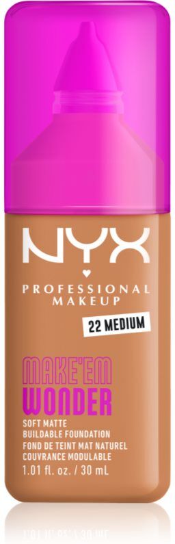 NYX Professional Makeup Make ‘Em Wonder light mattifying foundation shade 22 Medium 30 ml