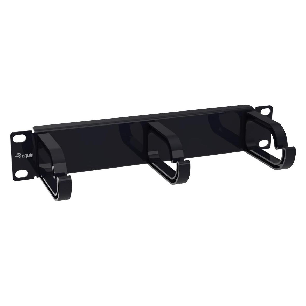 equip Kabeldurchführung 10" 1HE 3x Plastikringe schwarz (327341)