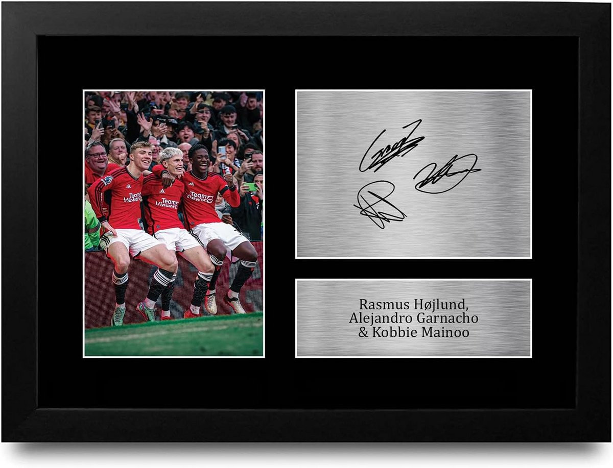 Ingelijste A4 Foto met Gedrukte Handtekeningen voor Voetbalfans
