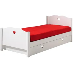 EINZELBETT Kamila 212x80x96 aus MDF in Weiß