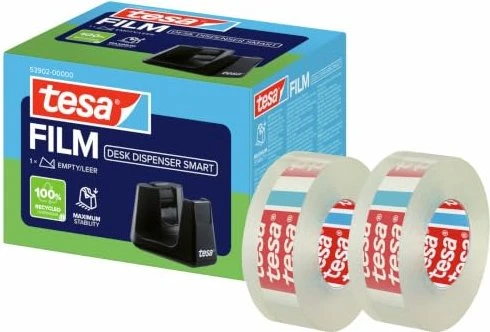 Tesa Tischabroller Smart + Eco & Clear 2 Rollen